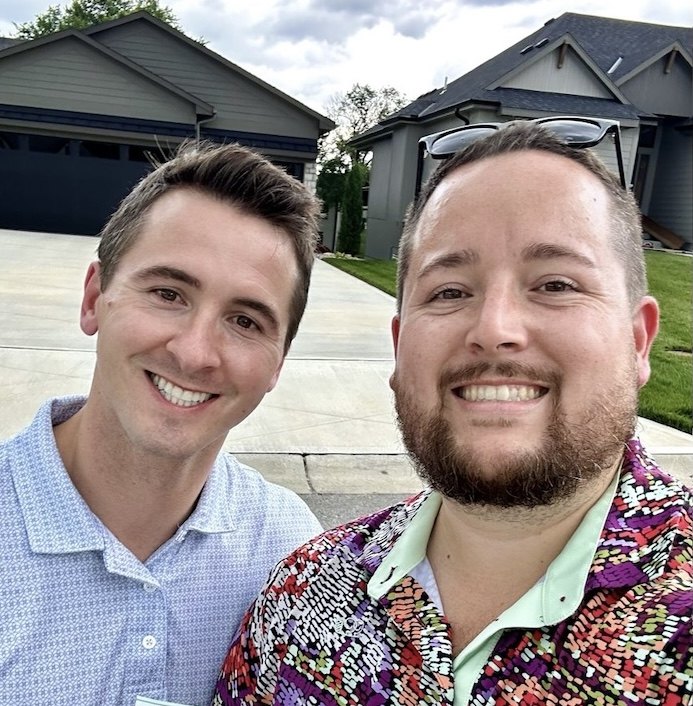 Jerry with client Trevor Lorance on a shoot day